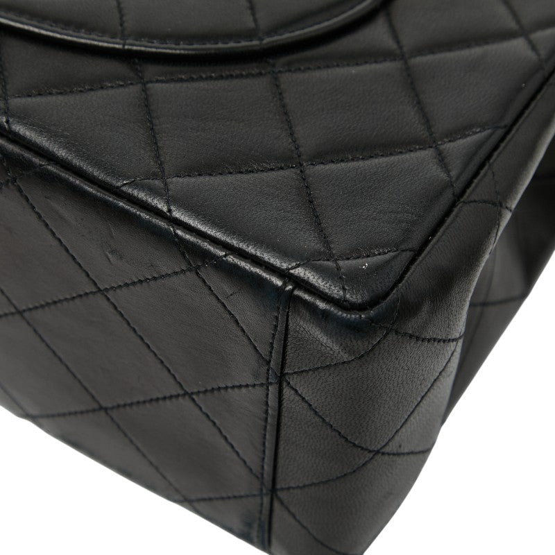 シャネル ココマーク デカマトラッセ34 斜め掛け チェーン ショルダーバッグ ブラック レザー レディース CHANEL 【中古】
