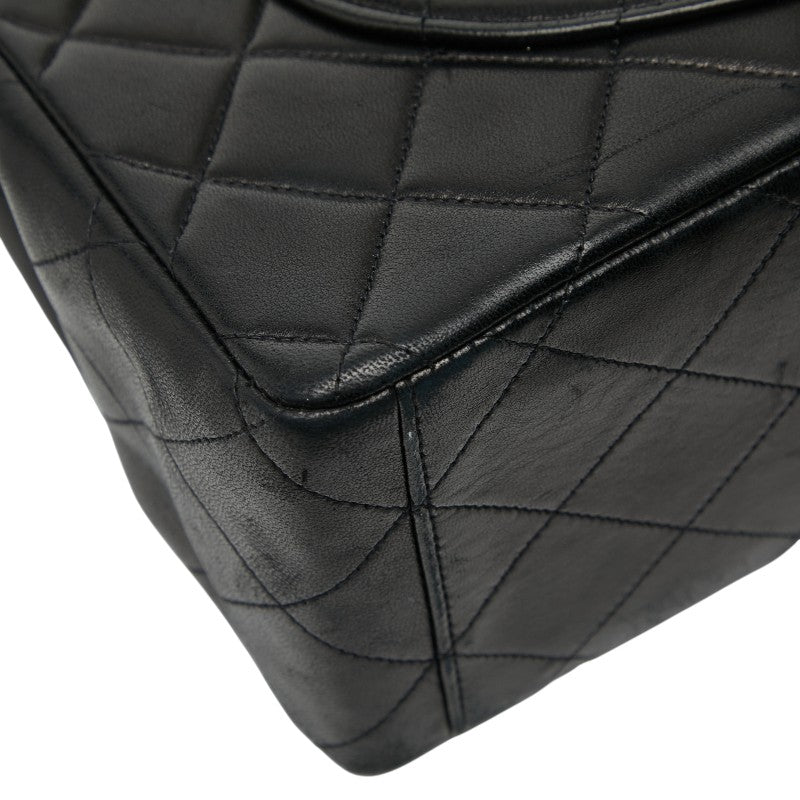 シャネル ココマーク デカマトラッセ34 斜め掛け チェーン ショルダーバッグ ブラック レザー レディース CHANEL 【中古】