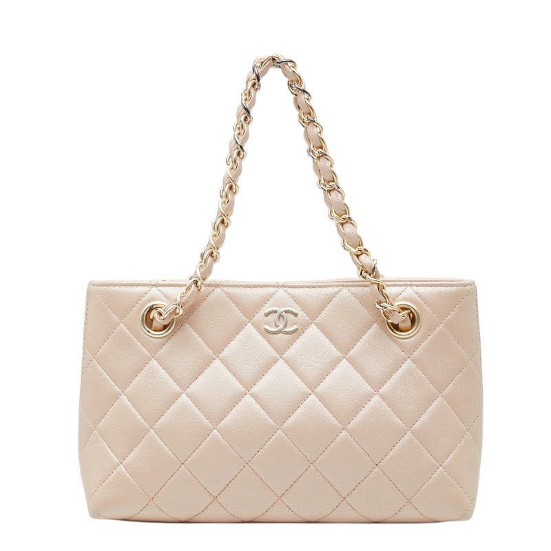 シャネル ココマーク マトラッセ チェーン ミニハンドバッグ ピンク レザー レディース CHANEL 【中古】