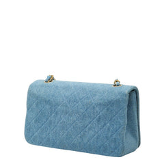 シャネル ココマーク マトラッセ チェーンショルダーバッグ ブルー デニム レディース CHANEL 【中古】