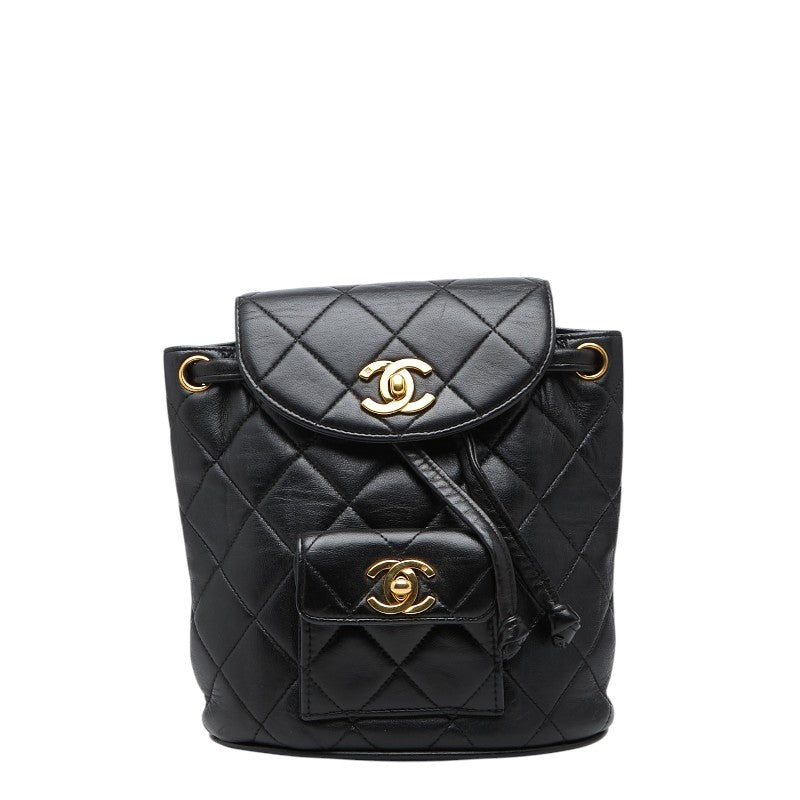 シャネル ココマーク マトラッセ ミニリュック バックパック A10177 ブラック ラムスキン レディース CHANEL 【中古】