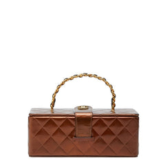 シャネル ココマーク マトラッセ バニティバッグ チェーン ハンドバッグ ブラウン パテントレザー レディース CHANEL 【中古】