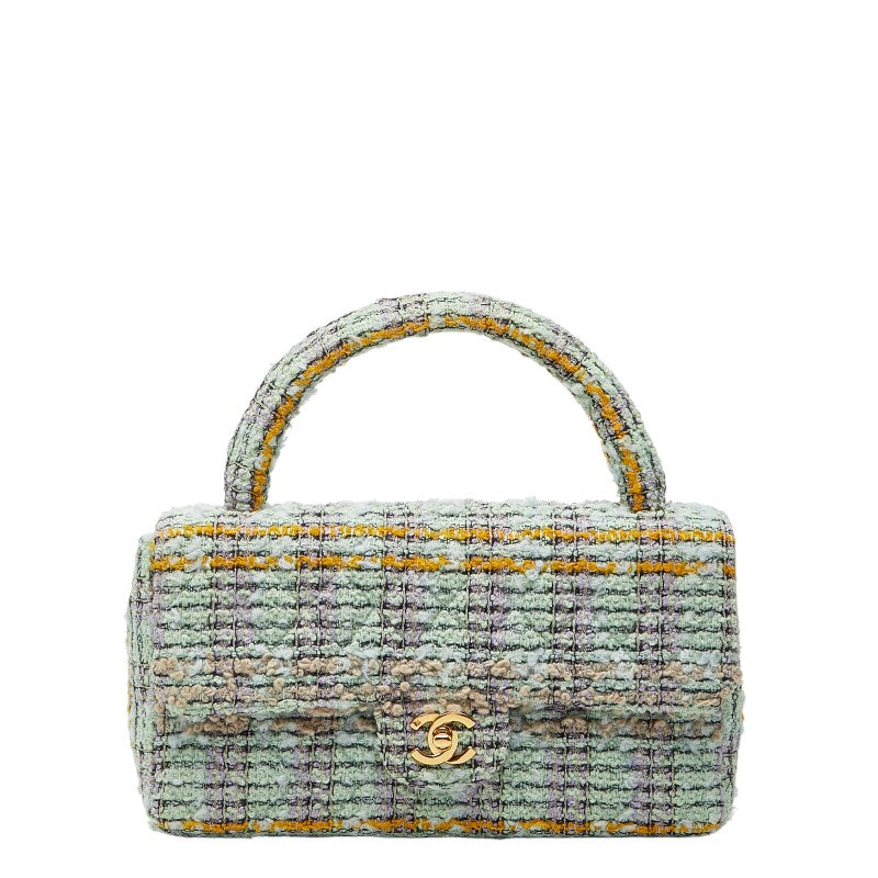 シャネル ココマーク マトラッセ クラシック ハンドバッグ トップハンドル マルチカラー ツイード レディース CHANEL 【中古】