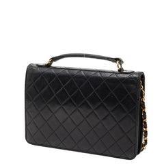 シャネル ココマーク マトラッセ チェーンショルダーバッグ ブラック ラムスキン レディース CHANEL 【中古】