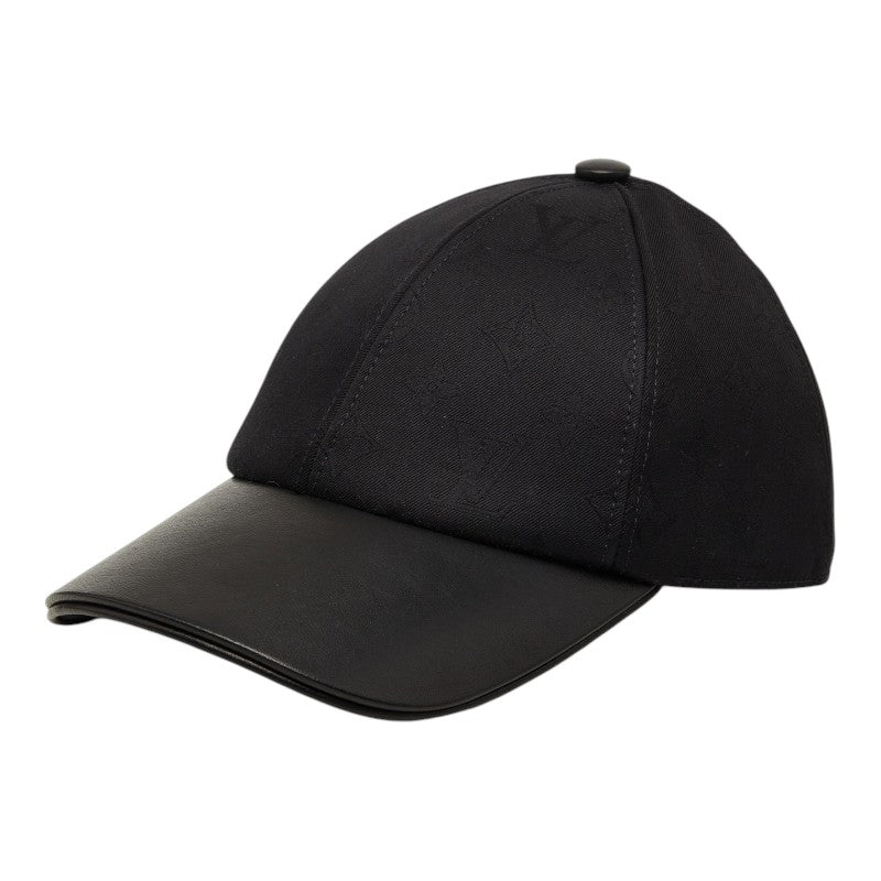 ルイ ヴィトン モノグラム LV ファースト ベースボールキャップ M7088M ブラック レザー コットン シルク レディース LOUIS VUITTON 【中古】