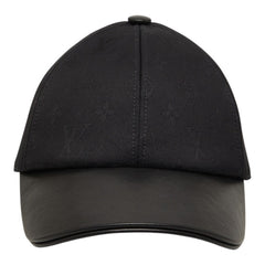 ルイ ヴィトン モノグラム LV ファースト ベースボールキャップ M7088M ブラック レザー コットン シルク レディース LOUIS VUITTON 【中古】