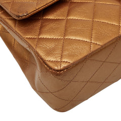 シャネル マトラッセ25 ココマーク ダブルフラップ ダブルチェーン ショルダーバッグ ブロンズ レザー レディース CHANEL 【中古】