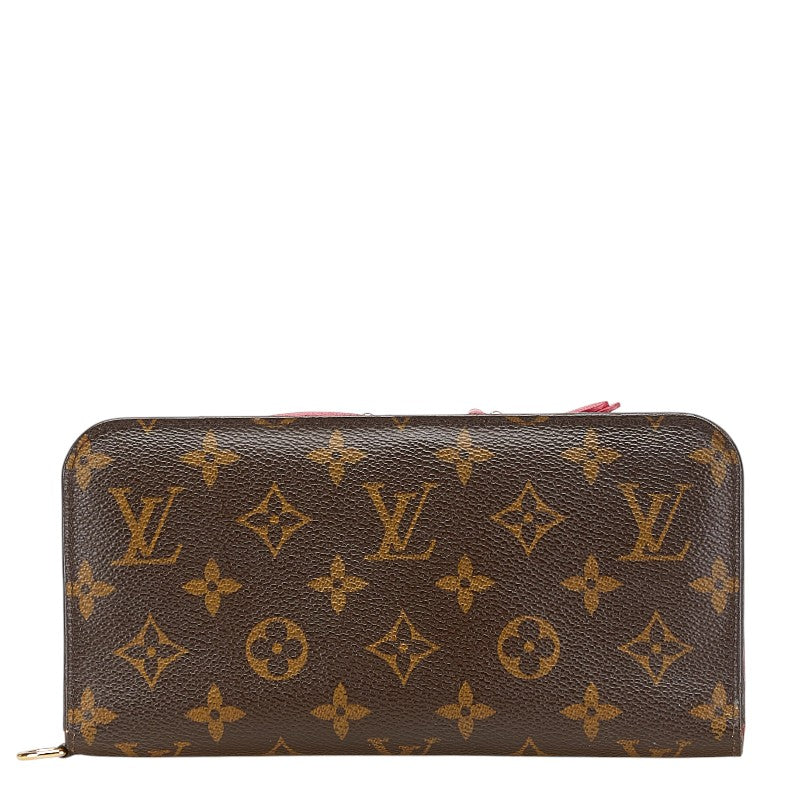 ルイ ヴィトン モノグラム ポルトフォイユ アンソリット 長財布 M60249 ブラウン ローズ PVC レザー レディース LOUIS VUITTON 【中古】