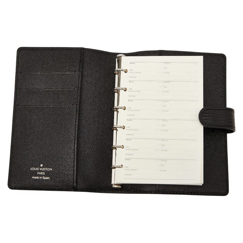 ルイ ヴィトン エピ アジェンダPM 手帳カバー R20052 ノワール ブラック レザー レディース LOUIS VUITTON 【中古】