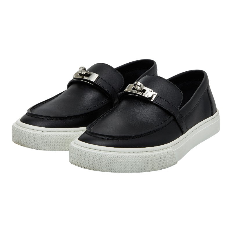 エルメス ゲーム スニーカー スリッポン サイズ:37.5 ブラック ホワイト レザー レディース HERMES 【中古】