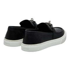 エルメス ゲーム スニーカー スリッポン サイズ:37.5 ブラック ホワイト レザー レディース HERMES 【中古】