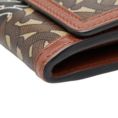 バーバリー TBモノグラム 長財布 ブラウン ブラック PVC レザー レディース BURBERRY 【中古】