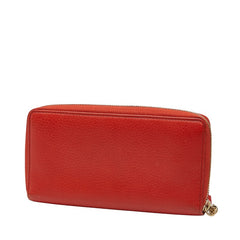 グッチ ソーホー ラウンドファスナー 長財布 308004 レッド レザー レディース GUCCI 【中古】