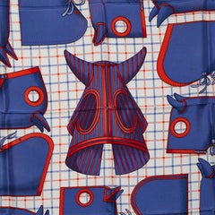 エルメス カレ90 Camails スカーフ ブルー マルチカラー シルク レディース HERMES 【中古】