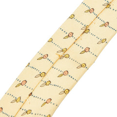 エルメス フラワー 花 モチーフ ネクタイ イエロー シルク メンズ HERMES 【中古】