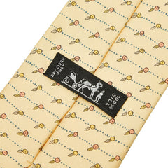 エルメス フラワー 花 モチーフ ネクタイ イエロー シルク メンズ HERMES 【中古】