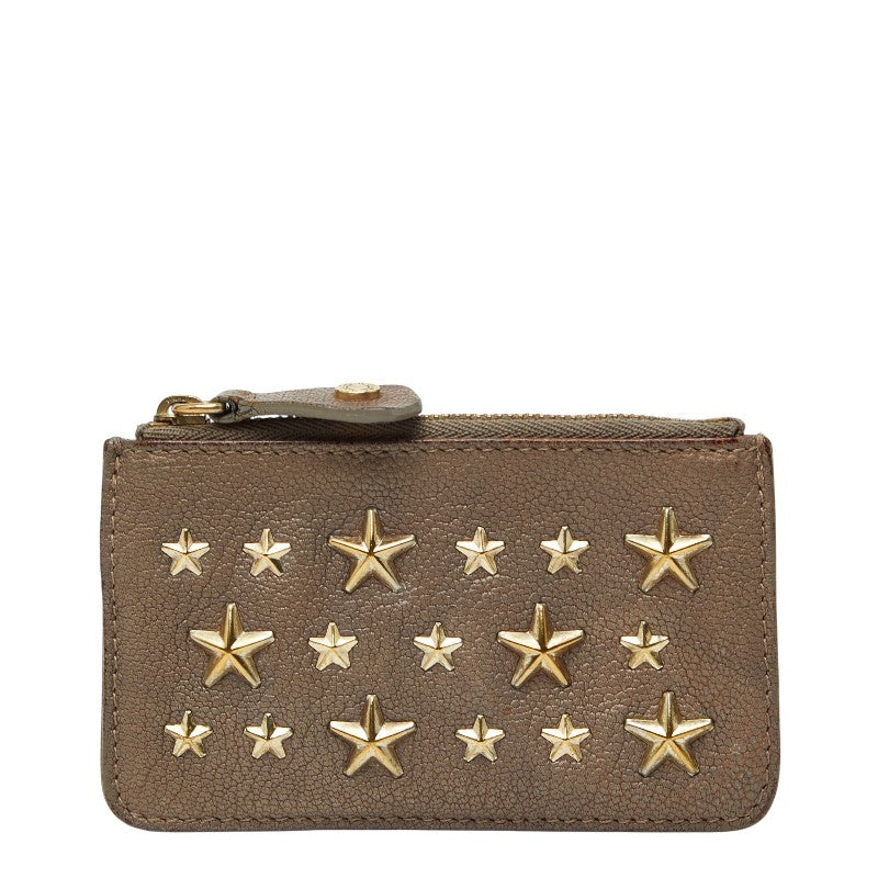 ジミーチュウ スタッズ スター コインケース 小銭入れ グレー レザー レディース JIMMY CHOO 【中古】