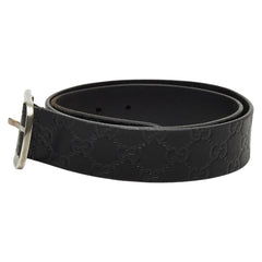 グッチ グッチシマ ベルト ブラック レザー メンズ GUCCI 【中古】