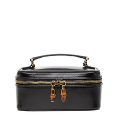 グッチ バンブー バニティバッグ ハンドバッグ 032 1956 0151 ブラック レザー レディース GUCCI 【中古】