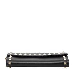 ヴァレンティノ ロックスタッズ 長財布 ブラック レザー レディース VALENTINO 【中古】