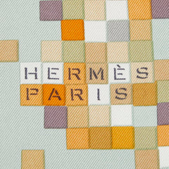 エルメス カレ90 モザイク 24 Mosaique Au スカーフ 大判 オレンジ グリーン シルク レディース HERMES 【中古】
