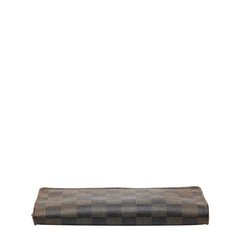 ルイ ヴィトン ダミエ ポルトモネ ジップ ラウンドファスナー 長財布 N61728 ブラウン PVC レザー レディース LOUIS VUITTON 【中古】