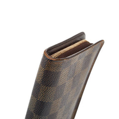 ルイ ヴィトン ダミエ ポルトモネ ジップ ラウンドファスナー 長財布 N61728 ブラウン PVC レザー レディース LOUIS VUITTON 【中古】
