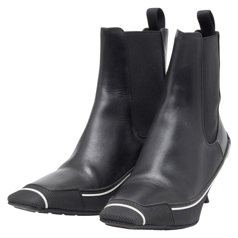 ディオール 22AW D-Motion サイドゴアブーツ ヒール 37 1/2 D ブラック レザー レディース Dior 【中古】