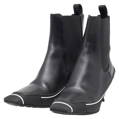 ディオール 22AW D-Motion サイドゴアブーツ ヒール 37 1/2 D ブラック レザー レディース Dior 【中古】