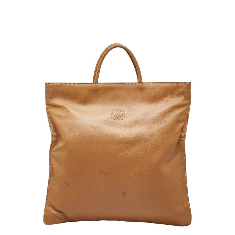 ロエベ アナグラム トートバッグ ハンドバッグ ベージュ レザー レディース LOEWE 【中古】