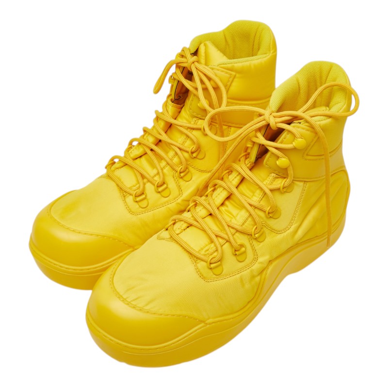 ボッテガヴェネタ パドル ボンバー ブーツ スニーカー シューズ サイズ:41 667064 イエロー ナイロン ラバー メンズ BOTTEGAVENETA 【中古】