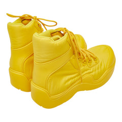 ボッテガヴェネタ パドル ボンバー ブーツ スニーカー シューズ サイズ:41 667064 イエロー ナイロン ラバー メンズ BOTTEGAVENETA 【中古】