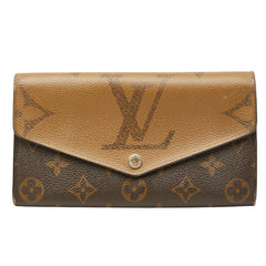 ルイ ヴィトン モノグラム ジャイアント リバース ポルトフォイユ サラ 長財布 M80726 ブラウン PVC レザー レディース LOUIS VUITTON 【中古】