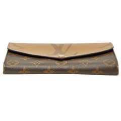 ルイ ヴィトン モノグラム ジャイアント リバース ポルトフォイユ サラ 長財布 M80726 ブラウン PVC レザー レディース LOUIS VUITTON 【中古】