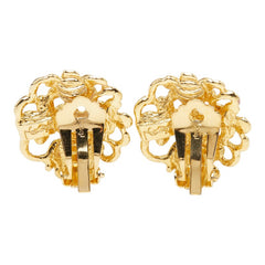サンローラン ヴィンテージ 花 フラワー イヤリング ゴールド ラインストーン メッキ レディース SAINT LAURENT 【中古】