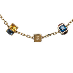 ルイ ヴィトン コリエ ギャンブル ネックレス M66999 ゴールド メッキ ラインストーン レディース LOUIS VUITTON 【中古】
