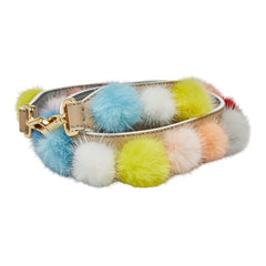 フェンディ ストラップ ユー ショルダーストラップ マルチカラー レザー ファー レディース FENDI 【中古】