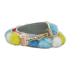 フェンディ ストラップ ユー ショルダーストラップ マルチカラー レザー ファー レディース FENDI 【中古】