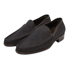 グッチ GGキャンバス - ローファー スリッポン モカシン サイズ7.5B 103395 ブラウン キャンバス レザー メンズ GUCCI 【中古】
