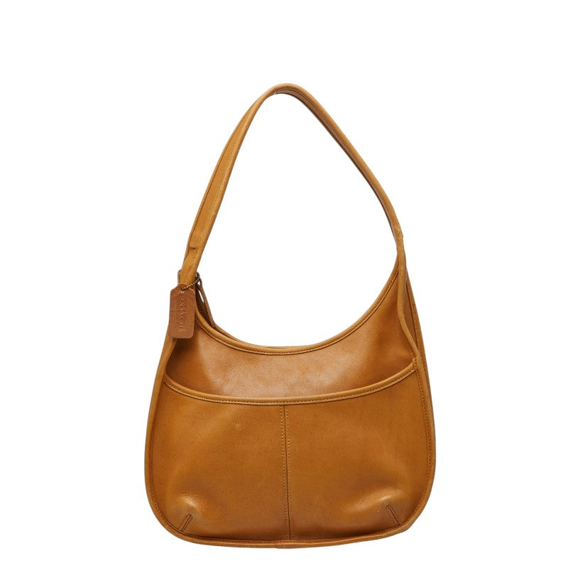 コーチ オールドコーチ ワンショルダーバッグ ブラウン レザー レディース COACH 【中古】