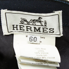 エルメス セリエ キャップ サイズ60 ネイビー ブラック ウール レザー メンズ HERMES 【中古】