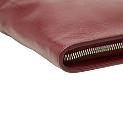 ボッテガヴェネタ ラウンドファスナー クラッチバッグ セカンドバッグ ボルドー系 レザー レディース BOTTEGAVENETA 【中古】