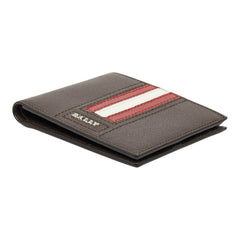 バリー トレインスポッティング 二つ折り財布 札入れ ダークブラウン レッド レザー メンズ BALLY 【中古】