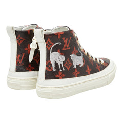ルイ ヴィトン キャットグラム ステラーライン - ハイカットスニーカー サイズ:35 1/2 ブラウン オレンジ PVC レザー レディース LOUIS VUITTON 【中古】