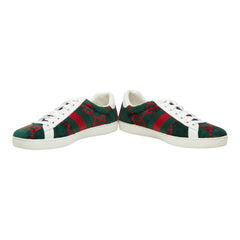 グッチ GGテリークロス - スニーカー サイズ:9 576177 グリーン レッド パイル レザー メンズ GUCCI 【中古】
