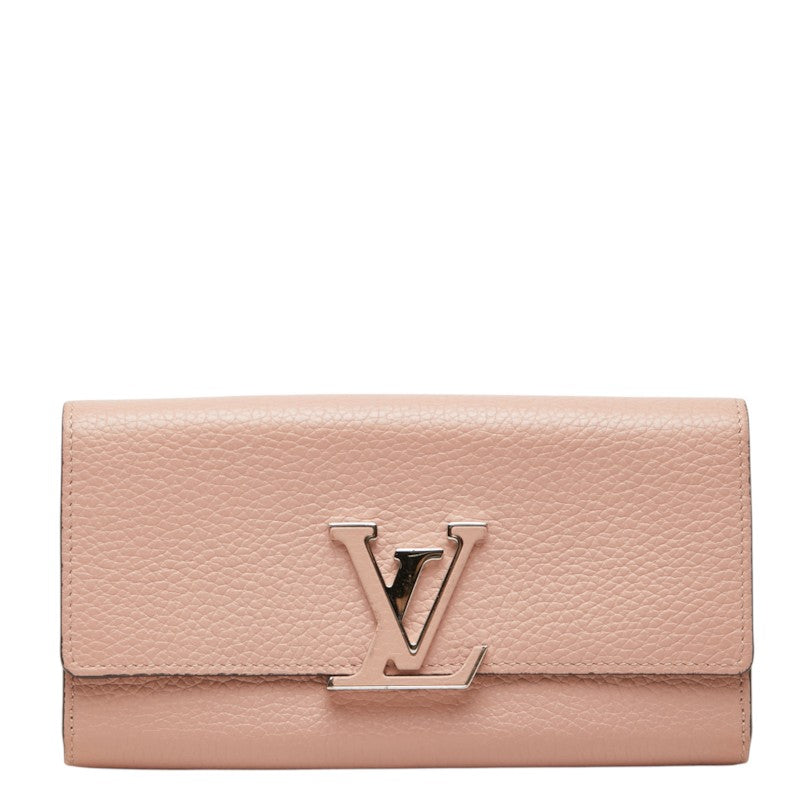 ルイ ヴィトン ポルトフォイユ カプシーヌ 長財布 M61250 マグノリア ピンク トリヨンレザー レディース LOUIS VUITTON 中古