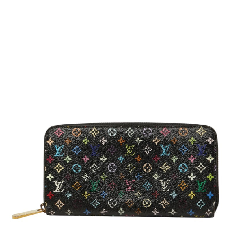 ルイ ヴィトン モノグラム ジッピーウォレット 長財布 M60243 ブラック マルチカラー PVC レディース LOUIS VUITTON 中古