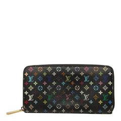 ルイ ヴィトン モノグラム ジッピーウォレット 長財布 M60243 ブラック マルチカラー PVC レディース LOUIS VUITTON 中古