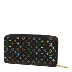 ルイ ヴィトン モノグラム ジッピーウォレット 長財布 M60243 ブラック マルチカラー PVC レディース LOUIS VUITTON 中古