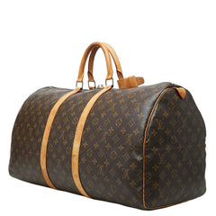 ルイ ヴィトン モノグラム キーポル55 ボストンバッグ トラベルバッグ M41424 ブラウン PVC レザー レディース LOUIS VUITTON 中古